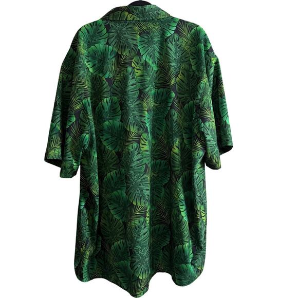 Dixxon Big Men's Monstera Mash Flannel Button Up Party Shirt Blue & Gray Size 4X - Picture 3 of 7